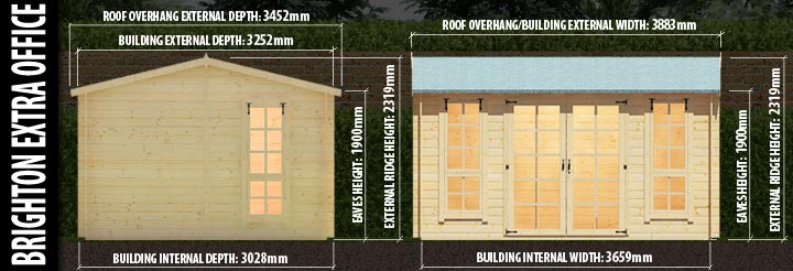 Brighton Extra Home Office: Front and Side Elevation Details