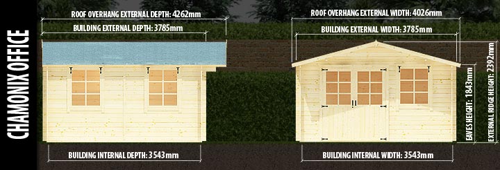Chamonix Home Office: Front and Side Elevation Details