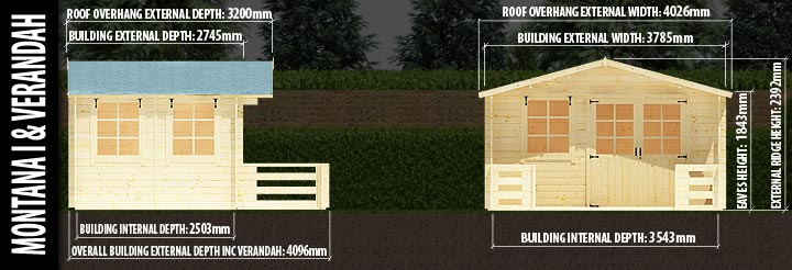 Montana I with verandah: Front and Side Elevation Details