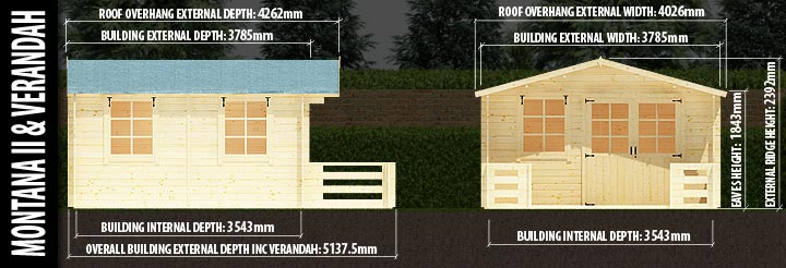 Montana II with Verandah: Front and Side Elevation Details