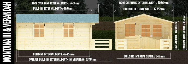Montana III with Verandah: Front and Side Elevation Details
