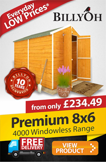 8 x 6 BillyOh Lincoln 4000M Windowless Tongue and Groove