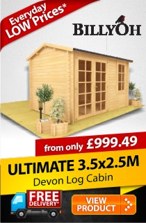 3.5m x 2.5m BillyOh Devon Log Cabin