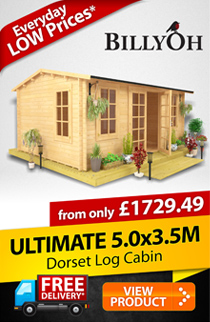5m x 3.5m BillyOh Dorset Premium Log Cabin