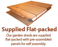 Supplied flat packed with pre-assembled panels for self assembly
