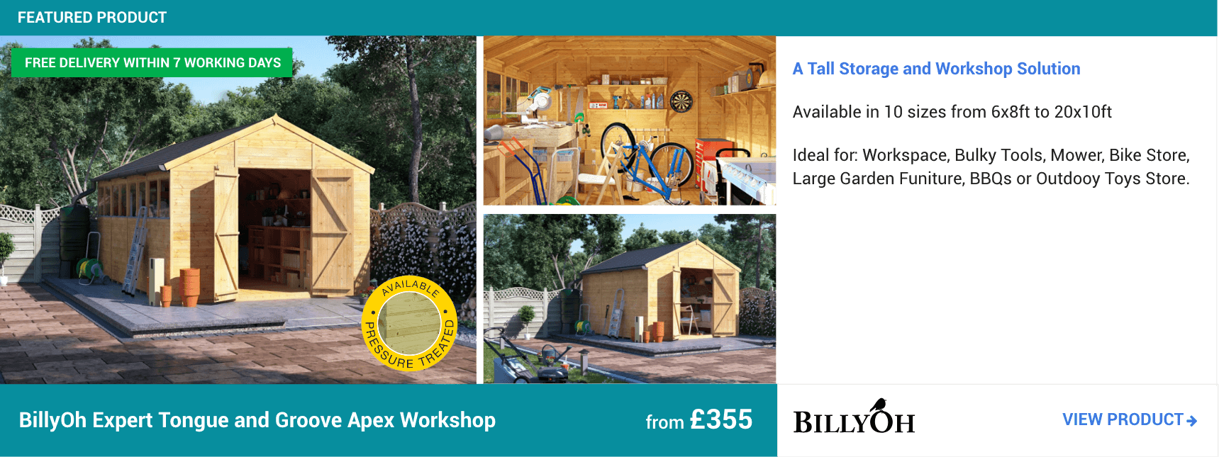 Wooden Sheds for Sale Starting From £95 Garden Buildings Direct