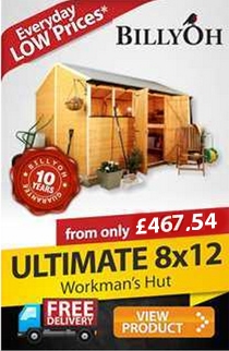 8 x 12 BillyOh Park Workmans Hut Premium Shed