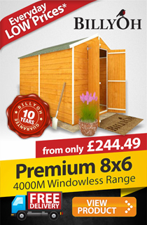 8 x 6 BillyOh Lincoln 4000M Windowless Tongue and Groove