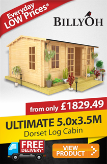 5m x 3.5m BillyOh Dorset Premium Log Cabin