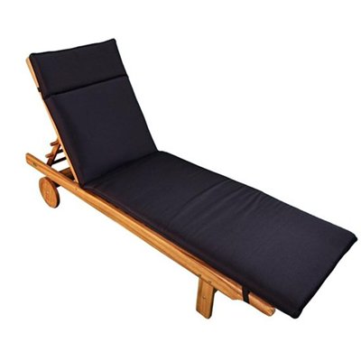 Sun Lounger and Navy Blue Cushion