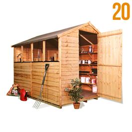 BillyOh 20M Rustic Economy Overlap Apex Shed - 7'x6'