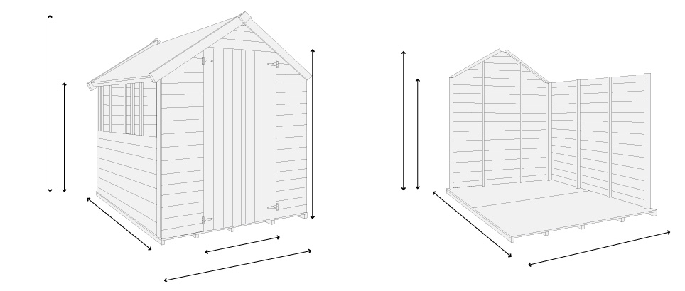 BillyOh 20M Rustic Economy Overlap Apex Shed