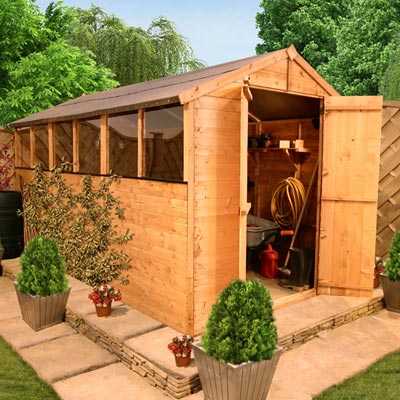 Lincoln Tongue and Groove Double Door Apex Garden Shed - Garden Sheds