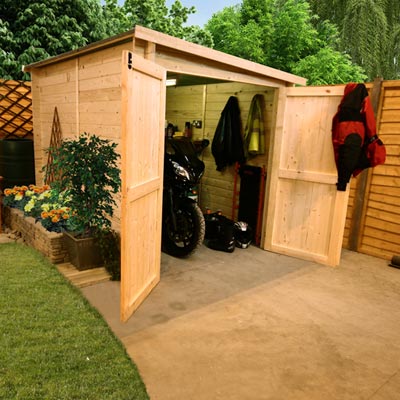 Wood Storage Shed for Motorcycle