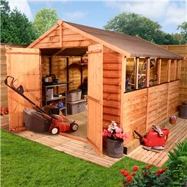 BillyOh 20L Rustic Economy Overlap Apex Garden Shed 10x8