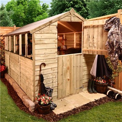 BillyOh 200M Classic Pressure Treated Overlap Stable Door Apex Garden Shed