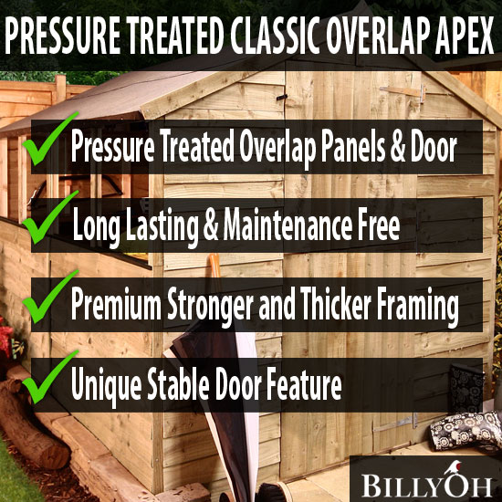 The BillyOh Classic Pressure Treated Overlap at a Glance...