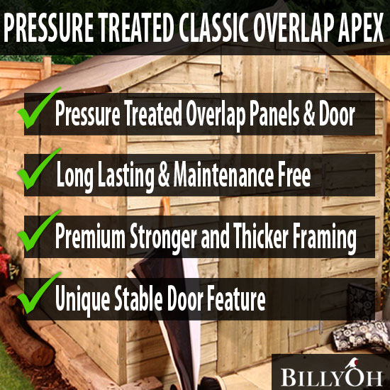 The BillyOh Classic Pressure Treated Overlap at a Glance...