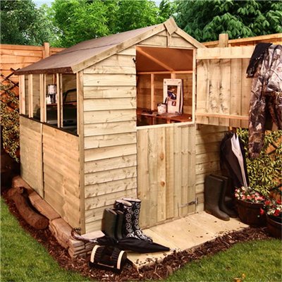 BillyOh 200S Classic Pressure Treated Overlap Stable Door Apex Garden Shed