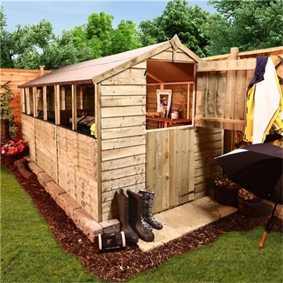BillyOh 200L Classic Pressure Treated Overlap Stable Door Apex Garden Shed