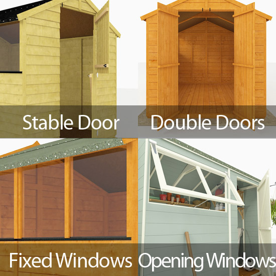 Multiple door and window options Multiple door and window options