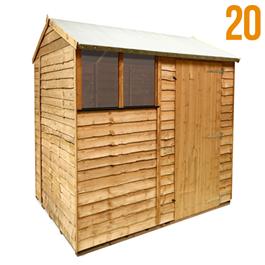 8 x 6 - BillyOh 20 Extra Tall Rustic Economy Overlap Reverse Apex Shed