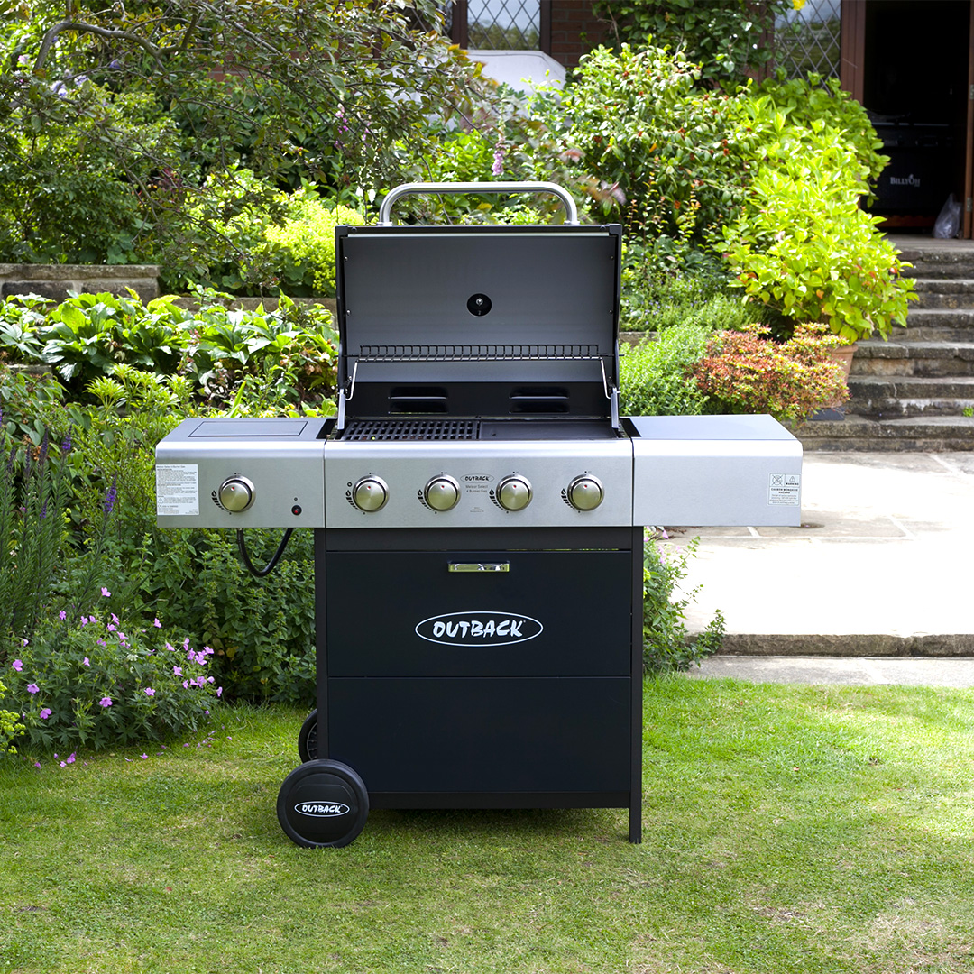 Outback Blue Meteor 4 Burner Gas BBQ Barbecue