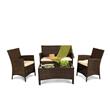 Mocha Brown 4 Seater Lounge Set