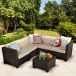 Keter Rattan Provence 5 Seat Corner Sofa Garden Set