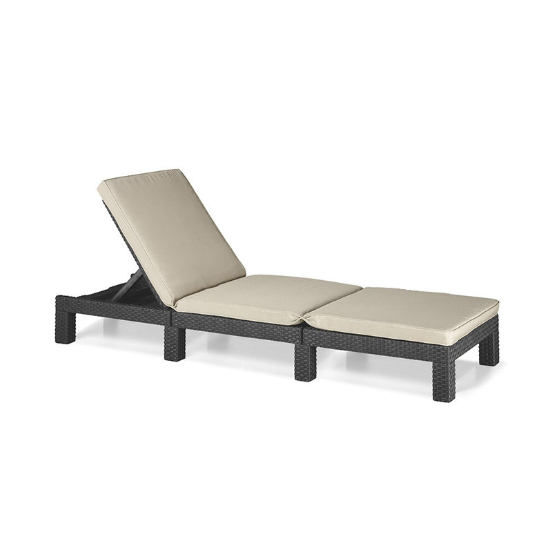 Allibert Daytona Outdoor Sun Lounger Graphite Cream Cushion