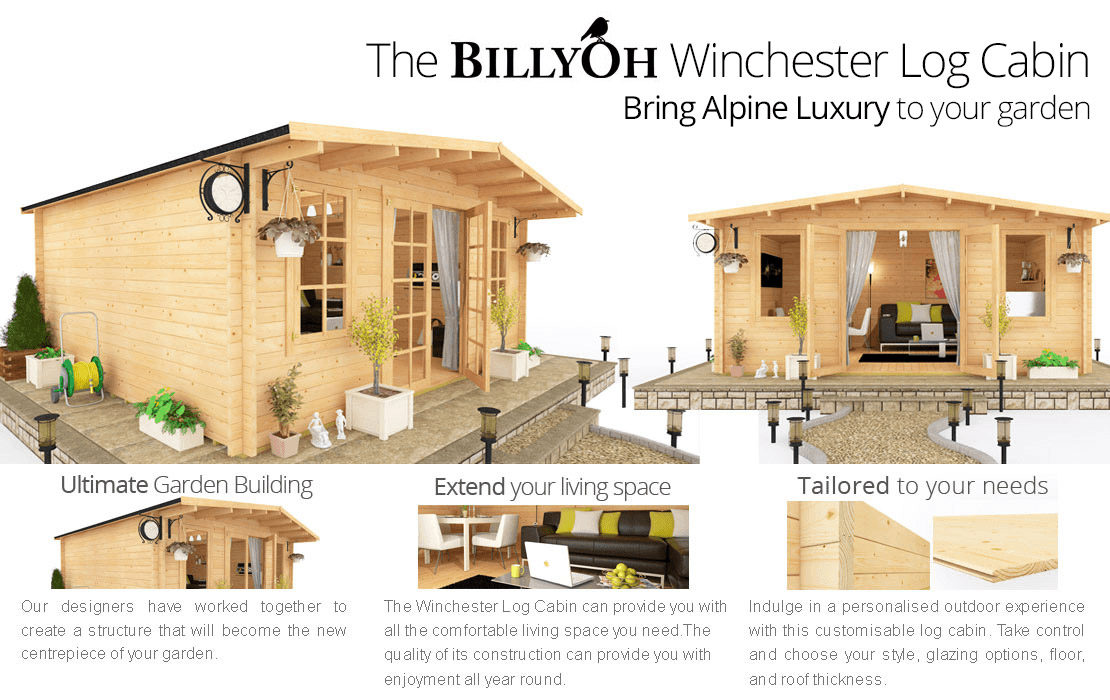 BillyOh Winchester Log Cabin Log Cabin Summerhouses Garden