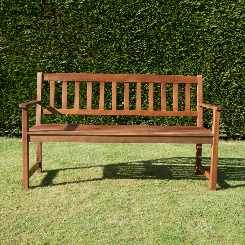 BillyOh Hampton 3 Seat Eucalyptus Traditional Wooden Garden Bench