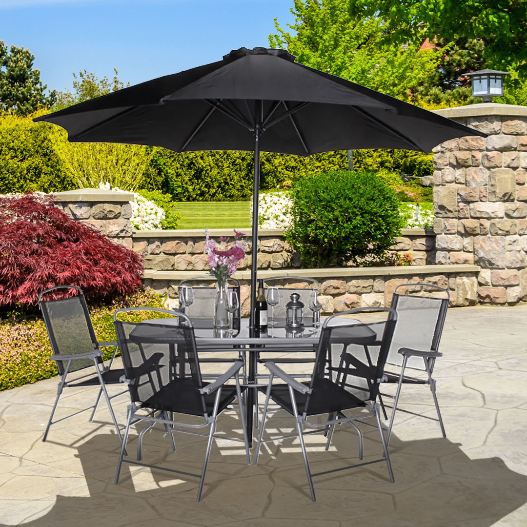 BillyOh Express 6 Seater Black Metal Garden Furniture Set