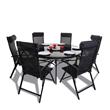 BillyOh Comfort 6 Seater Round Black Metal Garden Furniture Set