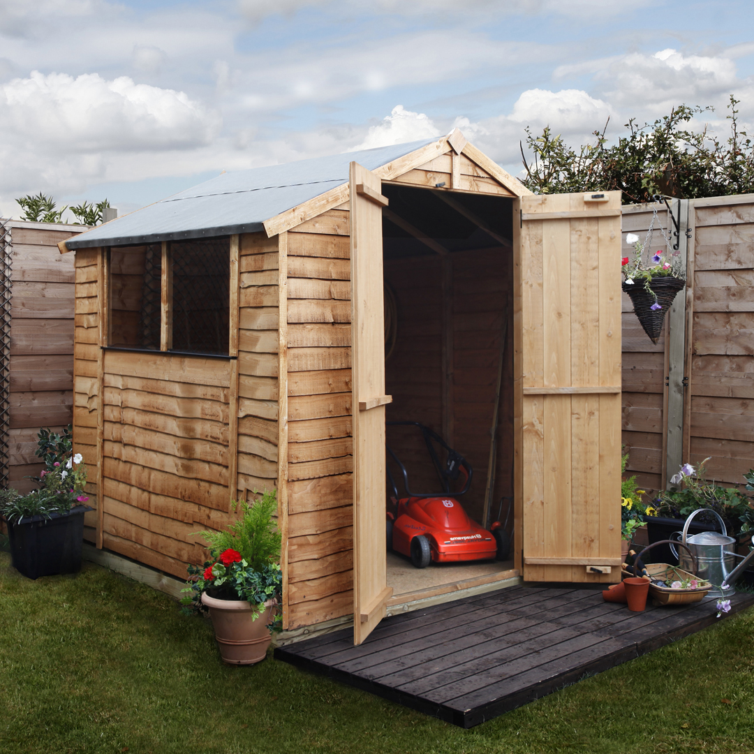 BillyOh 3 x 6 Windowed Rustic Overlap Apex Garden Shed 20 Range