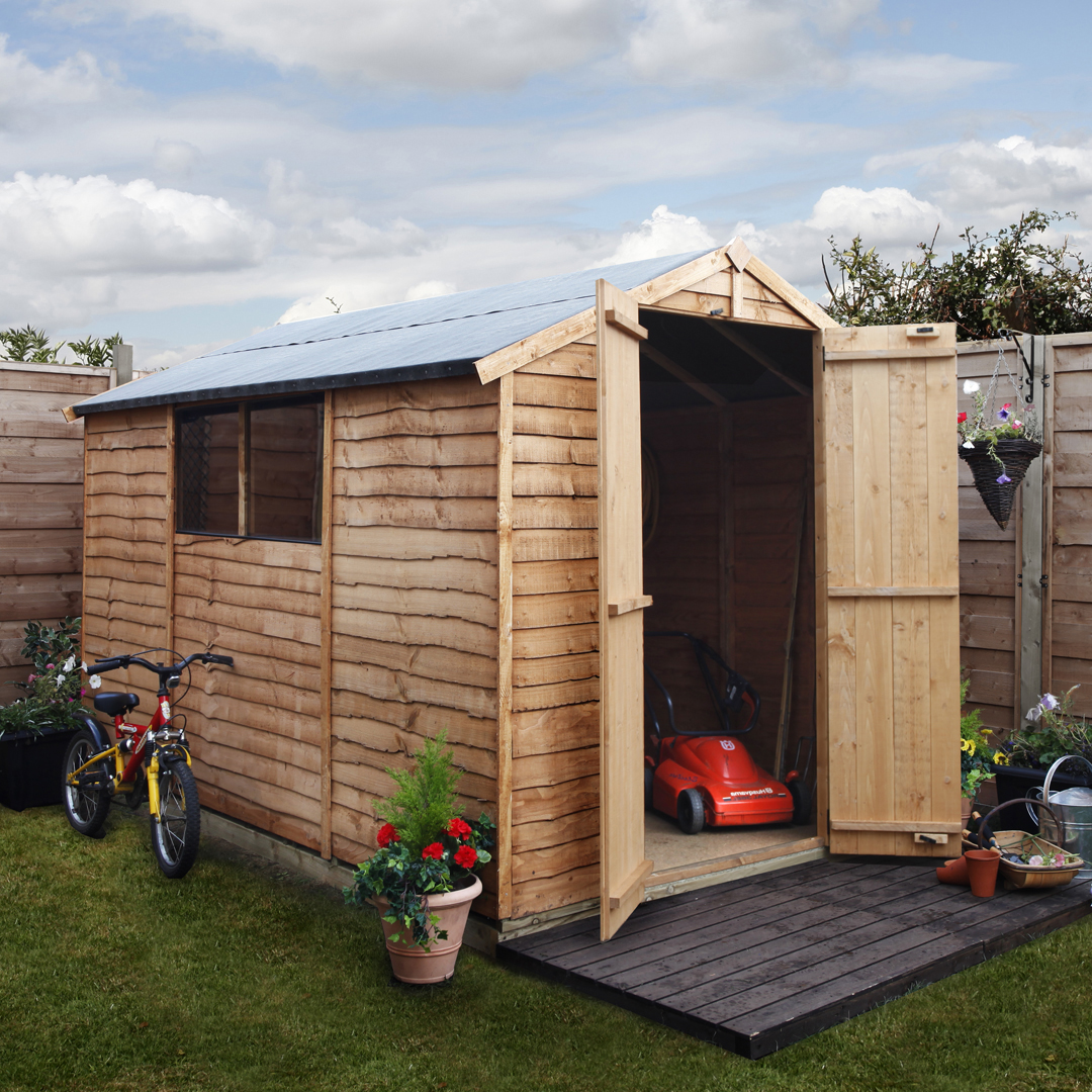 BillyOh 10 x 6 Windowed Rustic Overlap Apex Garden Shed 20 Range