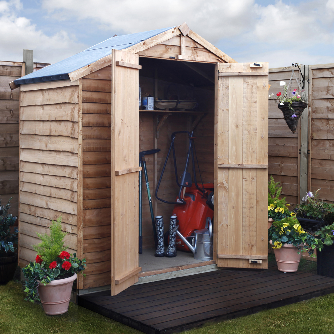 BillyOh 3 x 6 Windowless Rustic Overlap Apex Garden Shed 20 Range