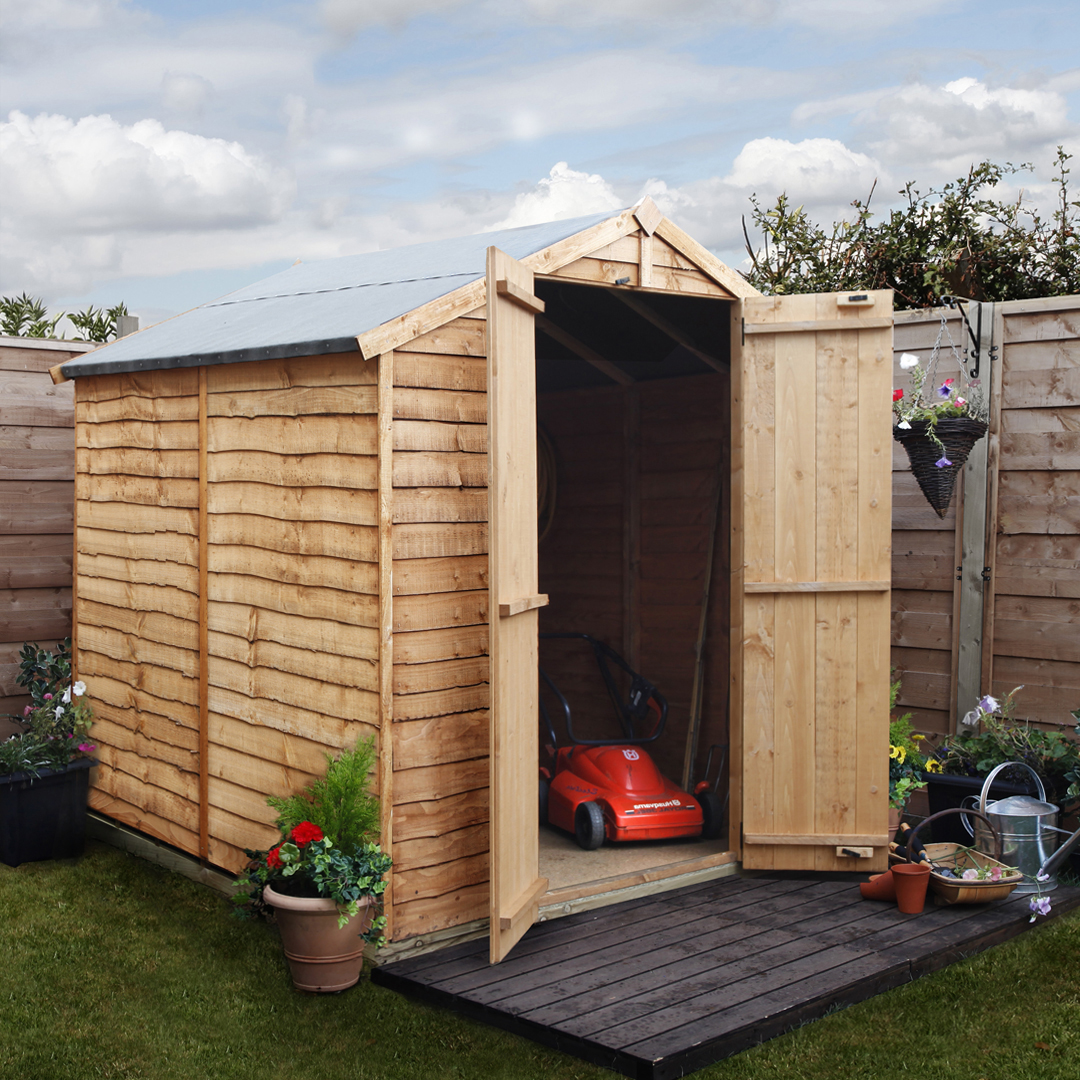 BillyOh 6 x 6 Windowless Rustic Overlap Apex Garden Shed 20 Range