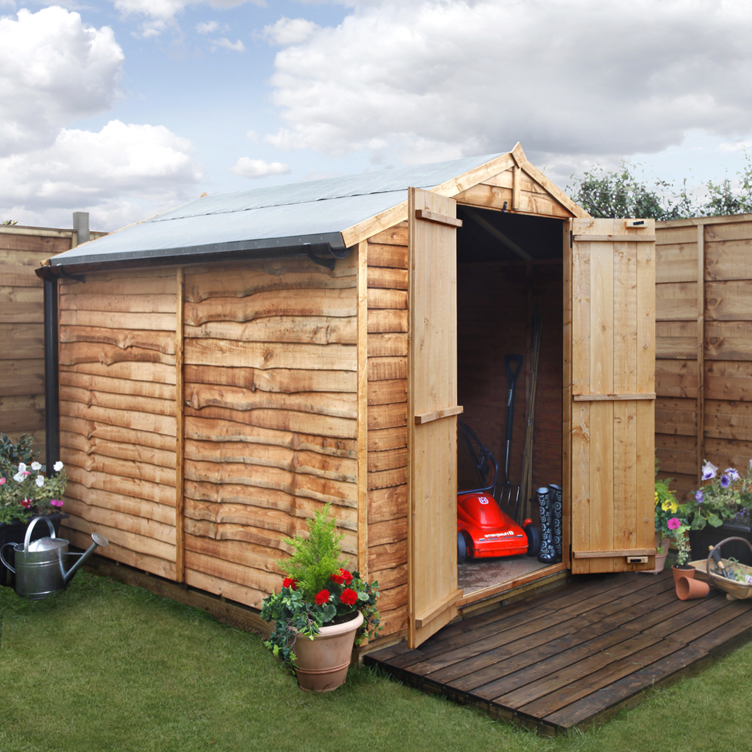 BillyOh 8 x 6Windowless Rustic Overlap Apex Garden Shed 20 Range