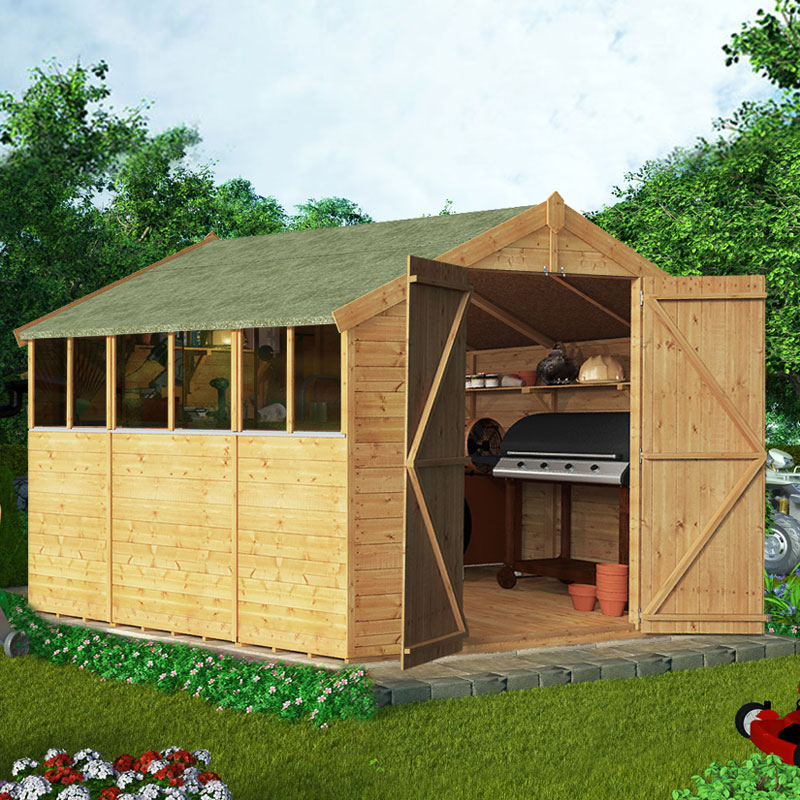BillyOh 10 x 8 Windowed Tongue and Groove Apex Garden Shed 4000 Range