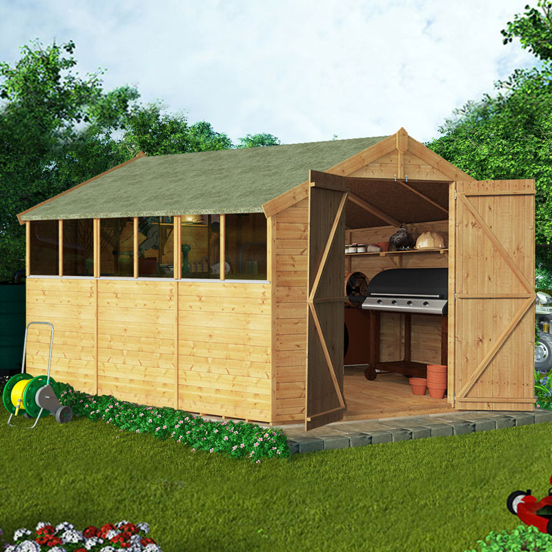 BillyOh 12 x 8 Windowed Tongue and Groove Apex Garden Shed 4000 Range