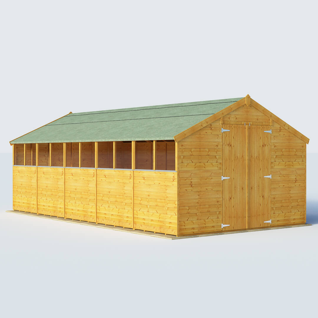 BillyOh 20 x 10 Windowed Tongue and Groove Apex Garden Shed 4000 Range