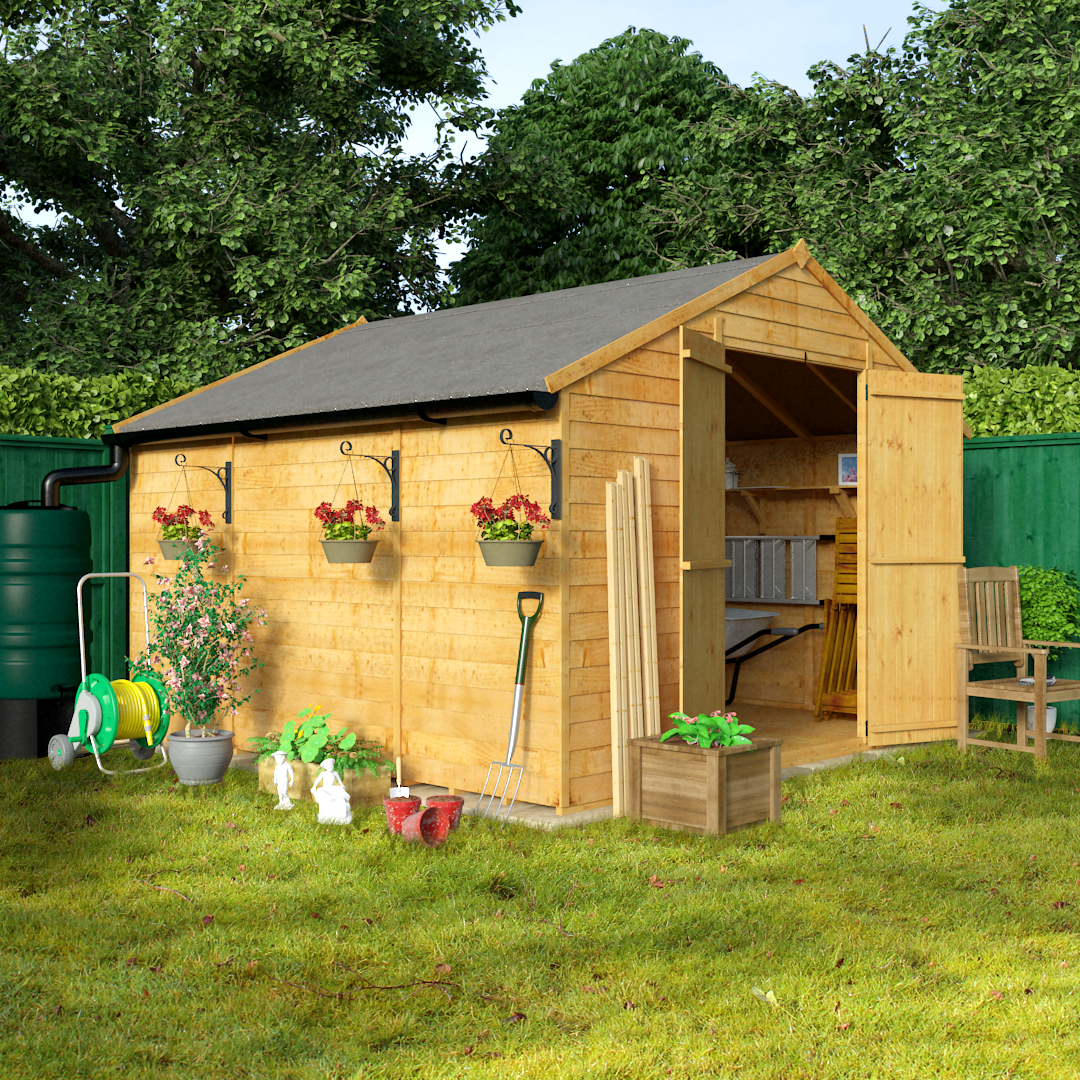 BillyOh 10 x 10 Windowless Economy Overlap Apex Garden Shed 30 Range