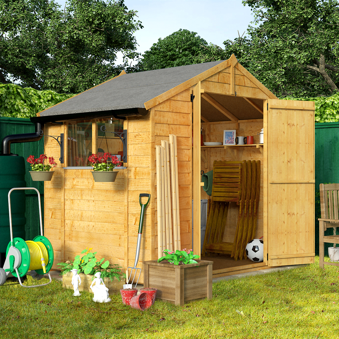 BillyOh 5 x 7 Windowed Economy Overlap Apex Garden Shed 30 Range