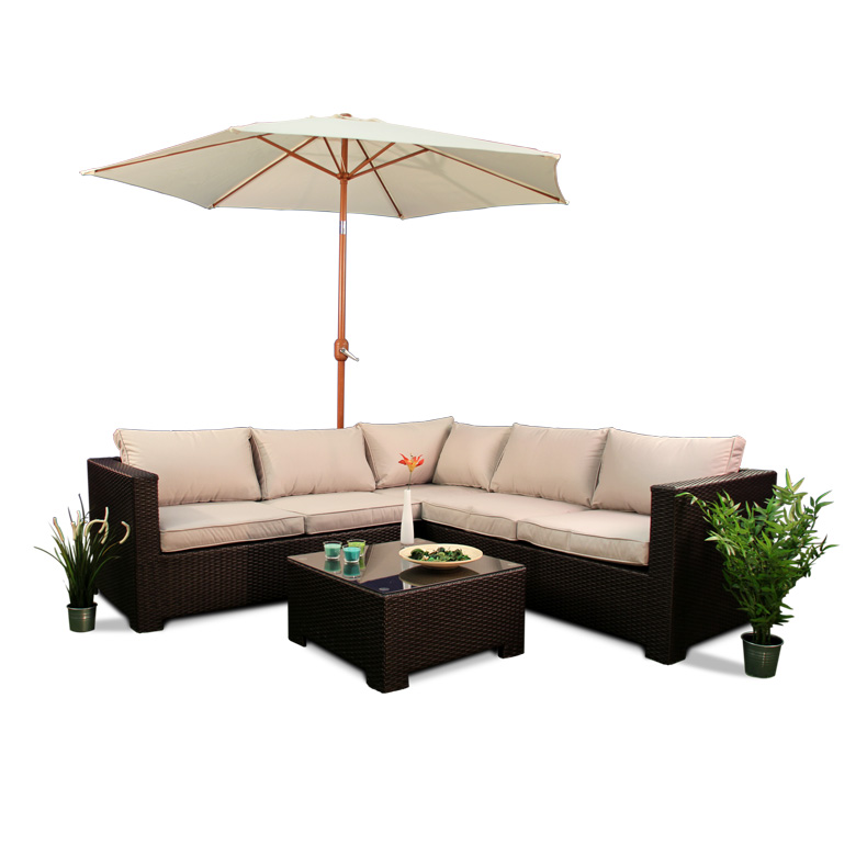 BillyOh Rosario Flat Weave Rattan Furniture Corner Sofa Set