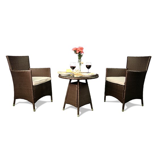 BillyOh Rosario 2 Seater Flat Weave Rattan Couple Bistro Set