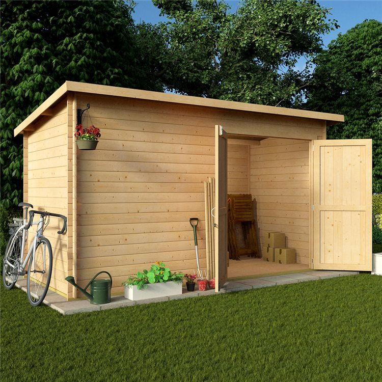 BillyOh Pent Log Cabin Windowless Heavy Duty Shed Range 