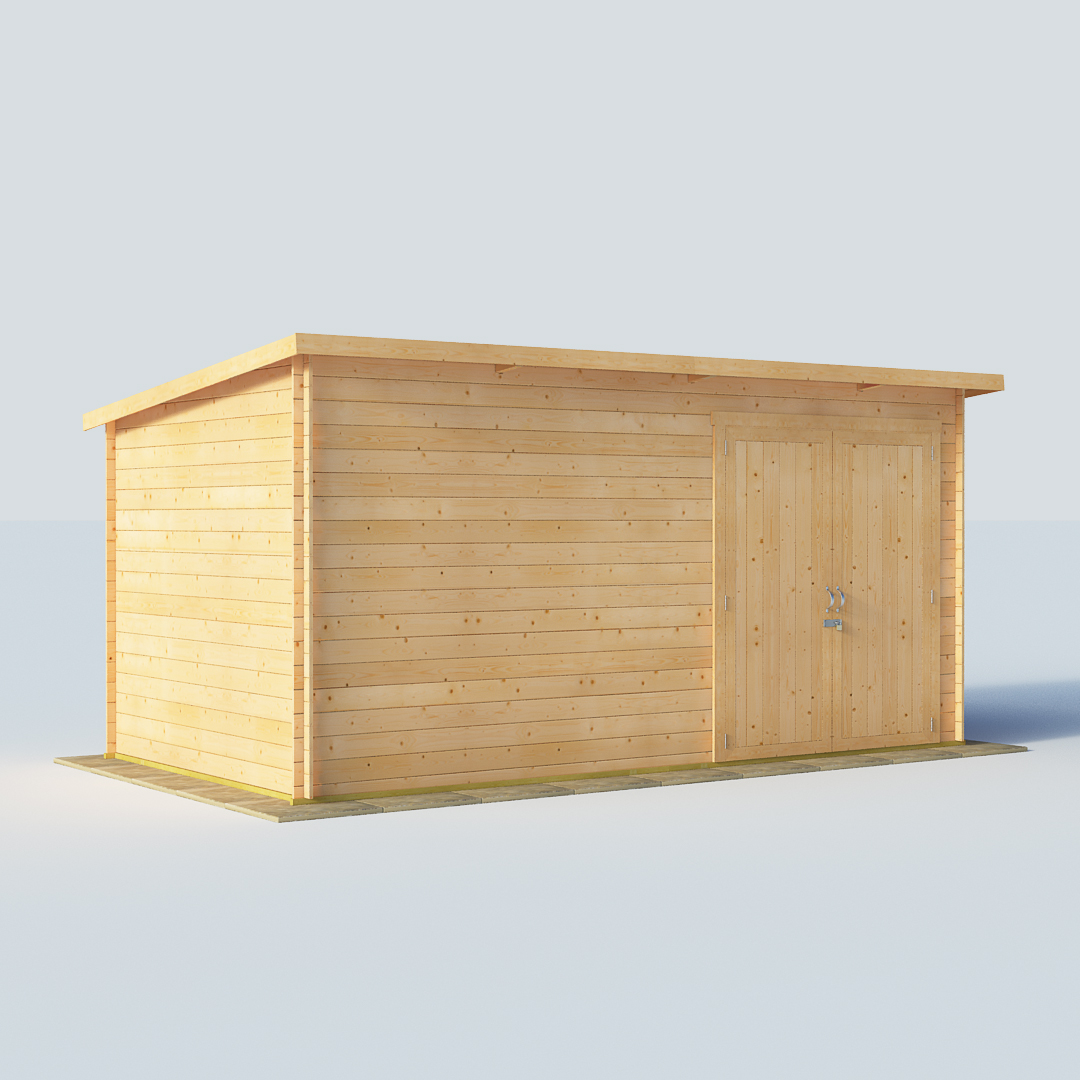 BillyOh 14 x 8 19mm Pent Log Cabin Windowless Heavy Duty