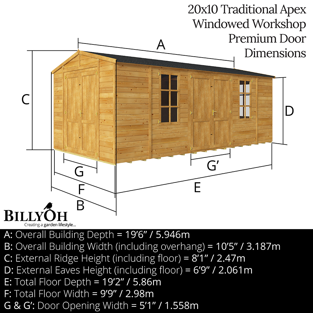 BillyOh 6000 Premium Doors Windowed Workshop