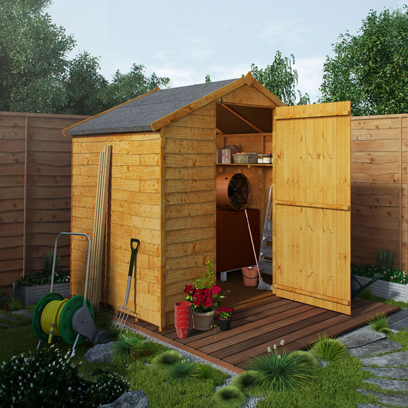 BillyOh 20 4 x 6 Budget Waney Overlap Windowless Single Door Garden Shed